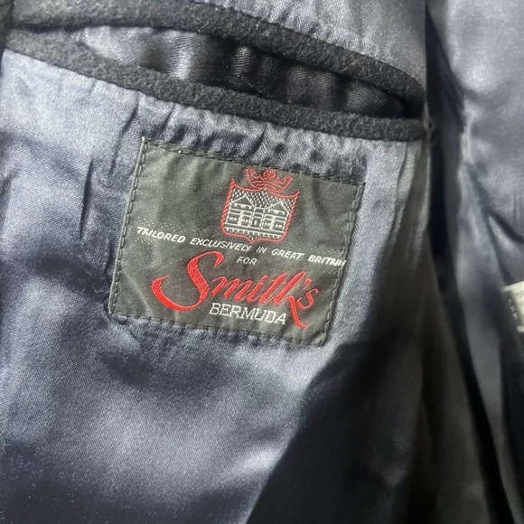 Smiths Bermuda Mens Cashmere Trench Over Coat Size 44 Large Long England - Picture 7 of 7